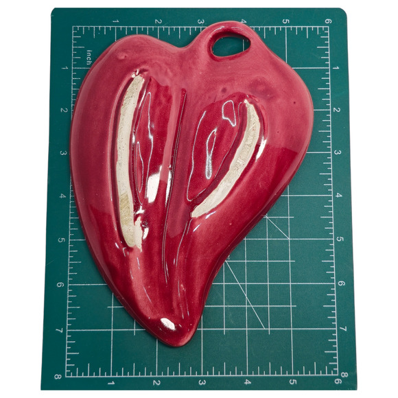 Vintage Ashtray Mid Century Modern Retro Red Maroon Ceramic Leaf Ashtray MCM - Picture 5 of 6